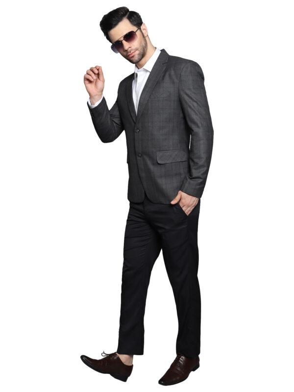 Formal Men Blazer Dark Gray Checks - Image 7