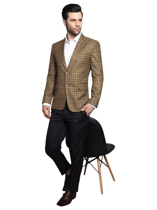 Formal Men Blazer Olive Checks - Image 8