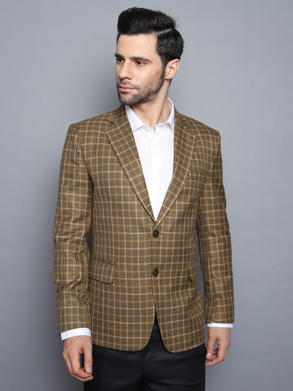 Formal Men Blazer Olive Checks - Image 7