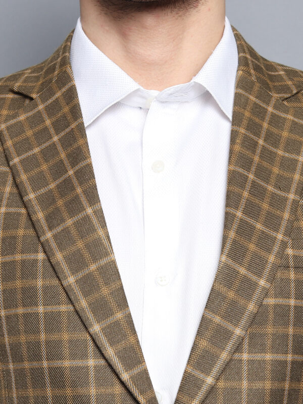 Formal Men Blazer Olive Checks - Image 2