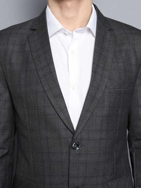 Formal Men Blazer Dark Gray Checks - Image 3