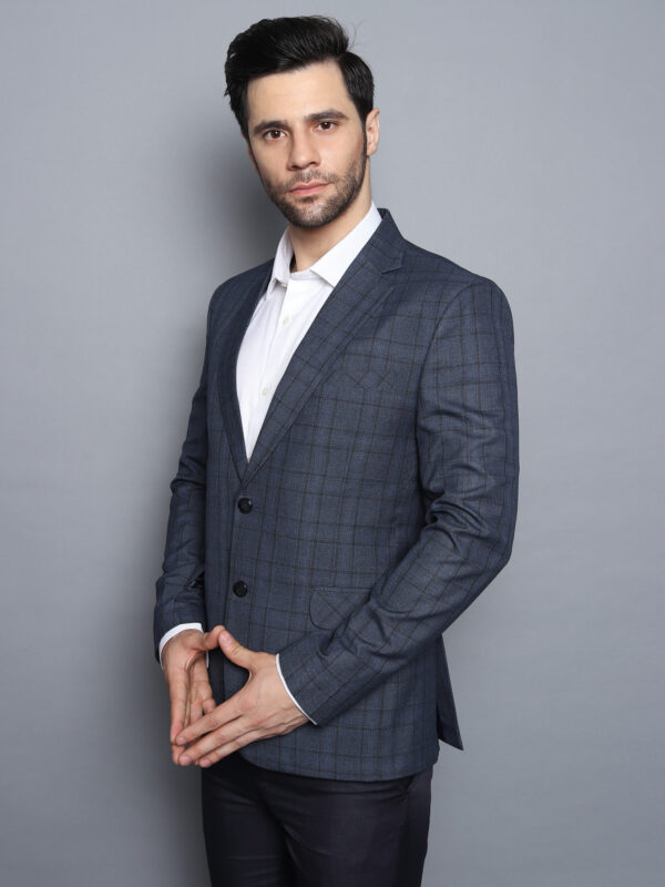 Formal Men Blazer  Blue Checks - Image 5