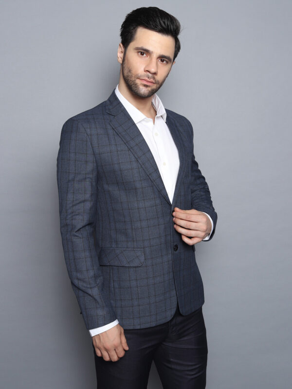 Formal Men Blazer  Blue Checks - Image 4