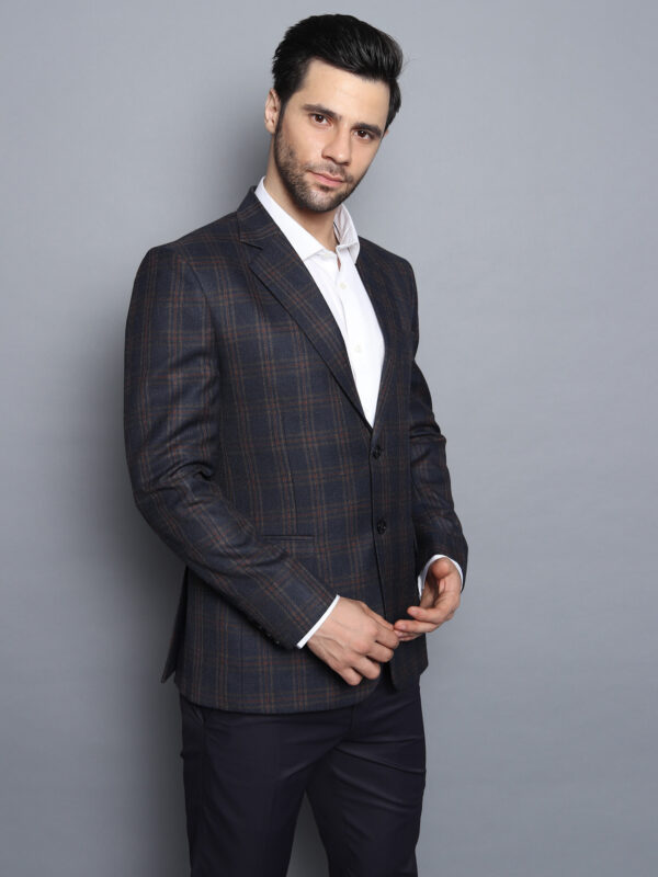 Formal Blazer Navy Blue Checks - Image 4