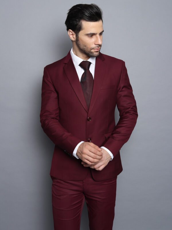 Formal Men Blazer Wine Color - Image 6