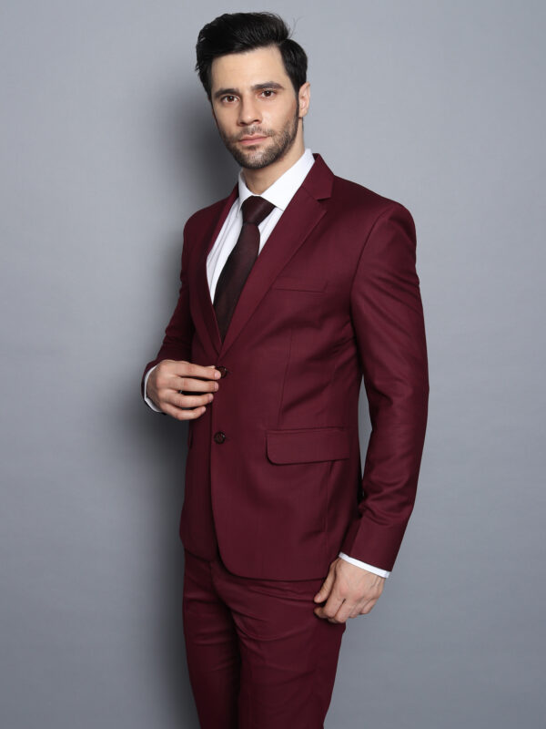 Formal Men Blazer Wine Color - Image 5