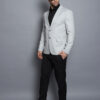 Formal Men Blazer Silver Gray